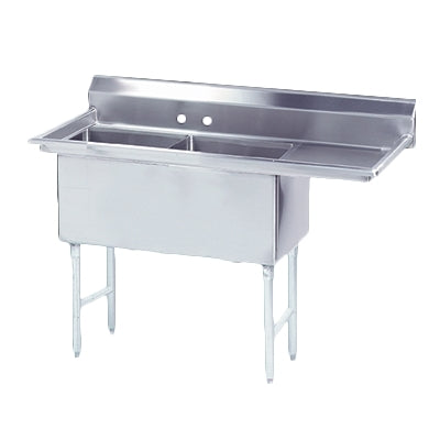 Advance Tabco FS-2-1620-18R 52" Two Compartment Sink, 16"W x 20"L Bowl With Right-Hand Drainboard