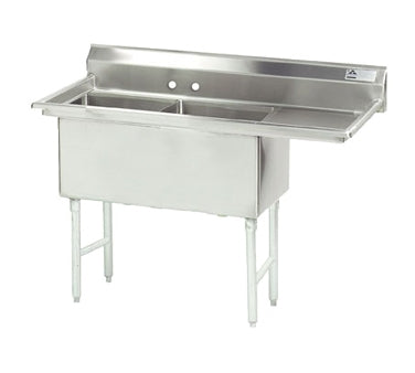 Advance Tabco FS-2-1824-18R 56" Two Compartment Sink, 18"W x 24"L Bowl With Right-Hand Drainboard
