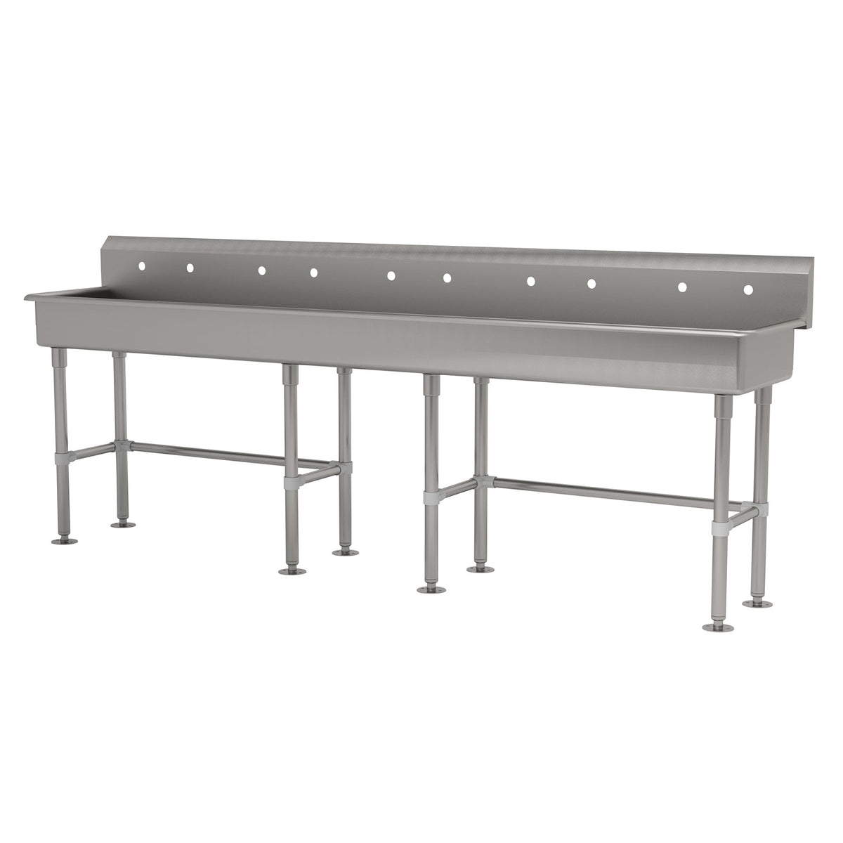 Advance Tabco FS-FM-100-ADA 100" Freestanding Multi-Station Hand Sink without Faucet - 14 gauge