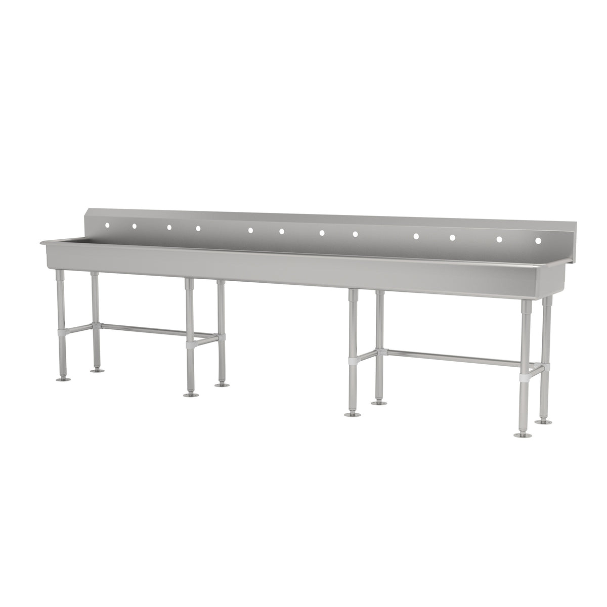 Advance Tabco FS-FM-120-ADA 120" Freestanding Multi-Station Hand Sink without Faucet - 14 gauge