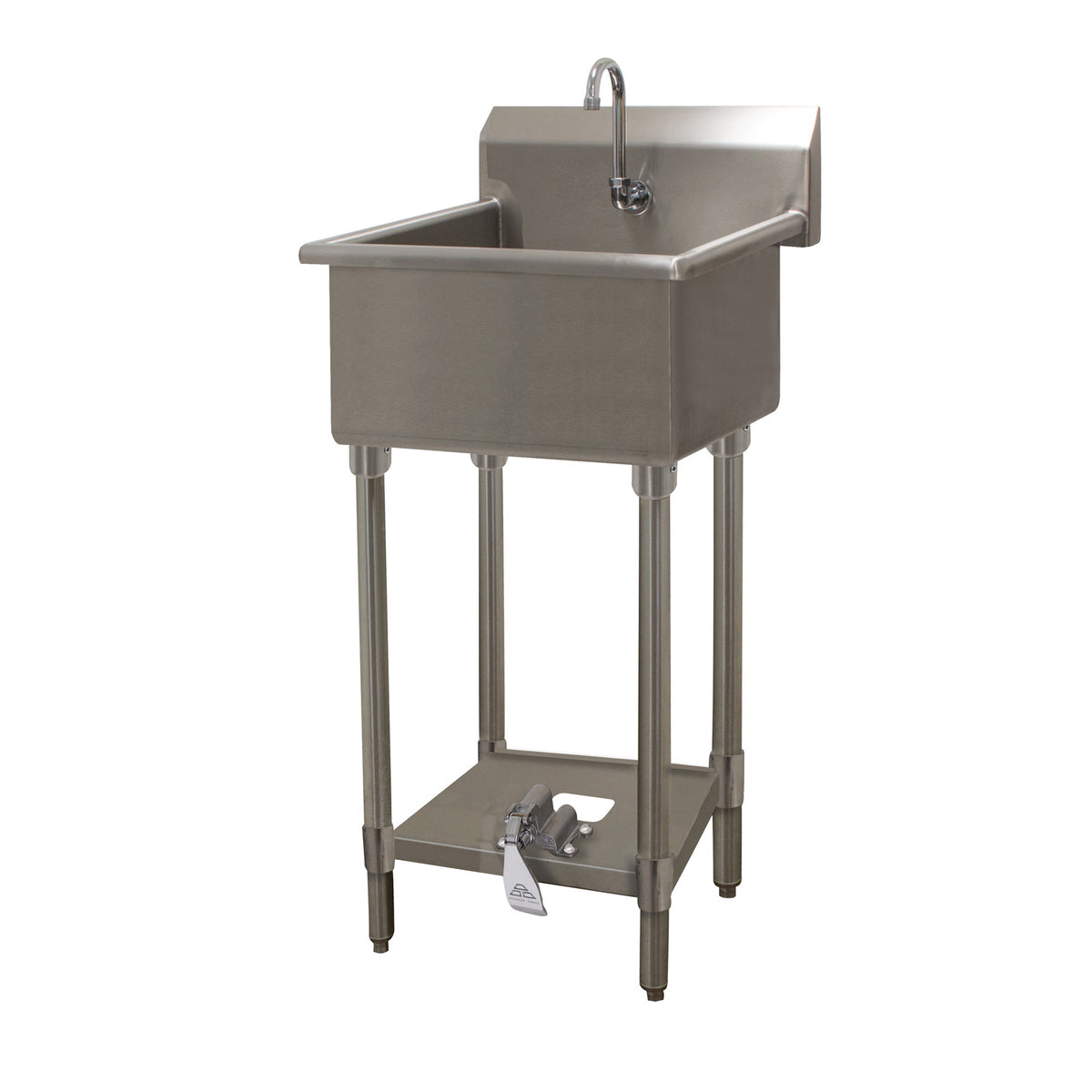 Advance Tabco FS-FM-2219FV 23" Freestanding Hand Sink without Faucet - Single Foot Valve / 14 g
