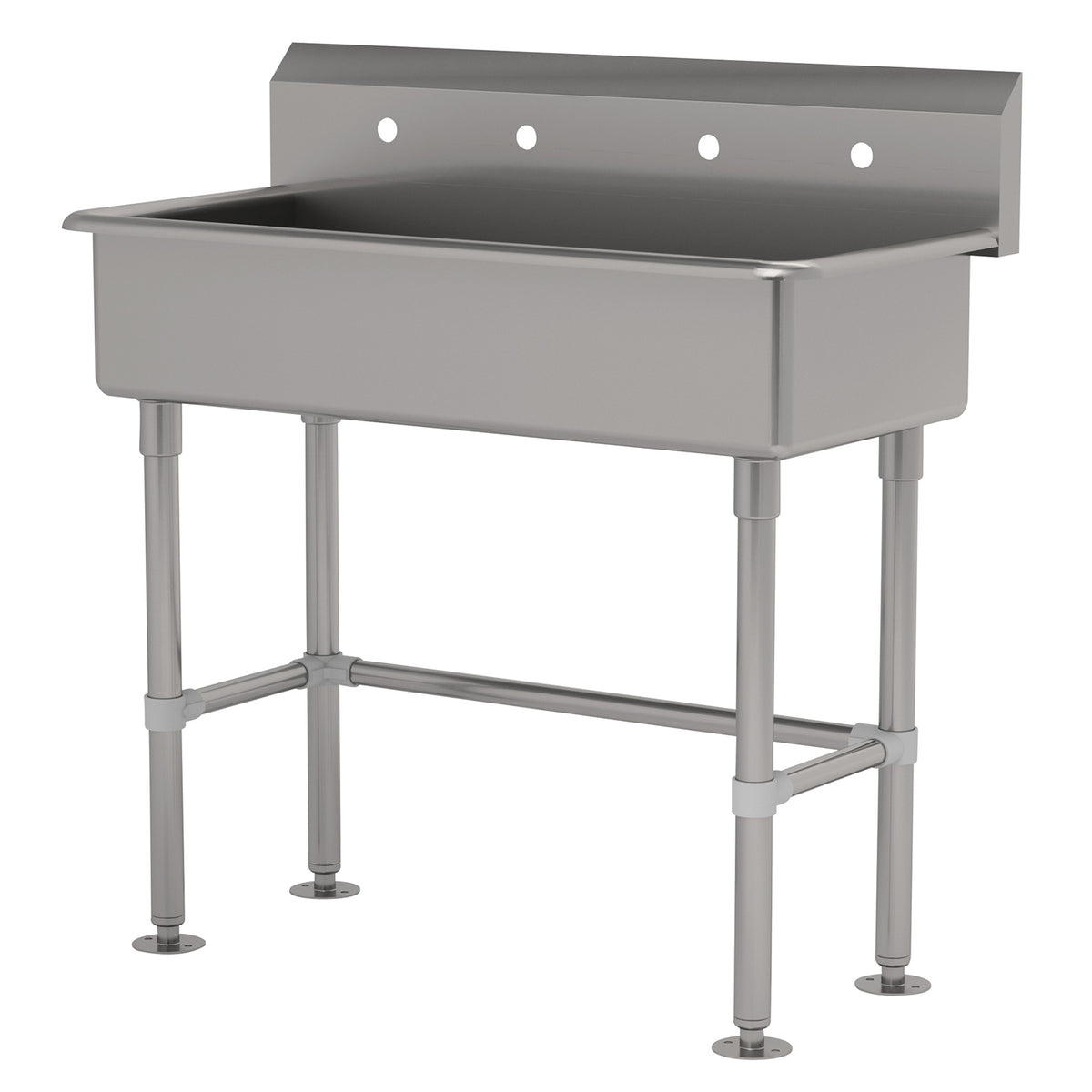 Advance Tabco FS-FM-40 40" Freestanding Multi-Station Hand Sink without Faucet - 14 gauge