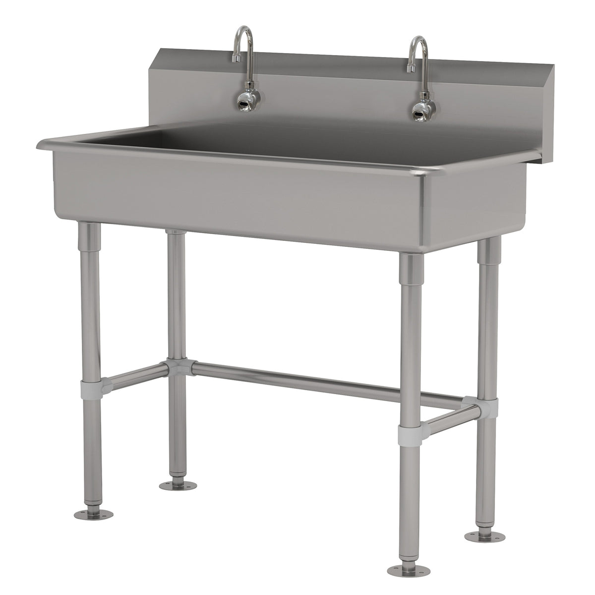 Advance Tabco FS-FM-40EFADA 40" Freestanding Multi-Station Hand Sink with e-Faucet - 14 gauge