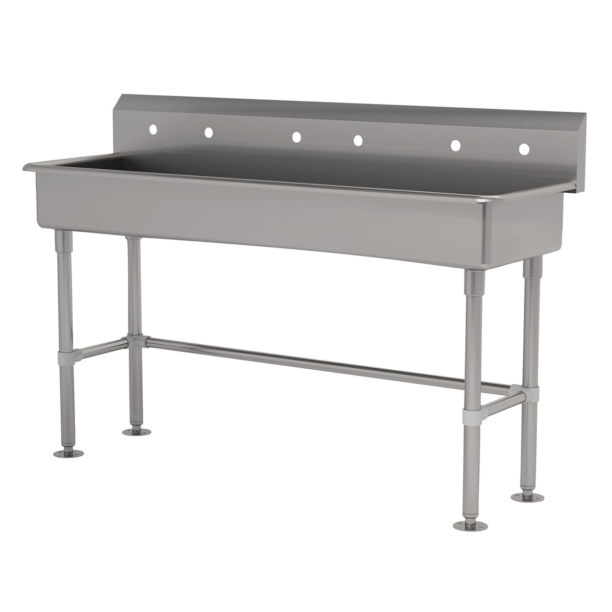 Advance Tabco FS-FM-60-ADA 60" Freestanding Multi-Station Hand Sink without Faucet - 14 gauge