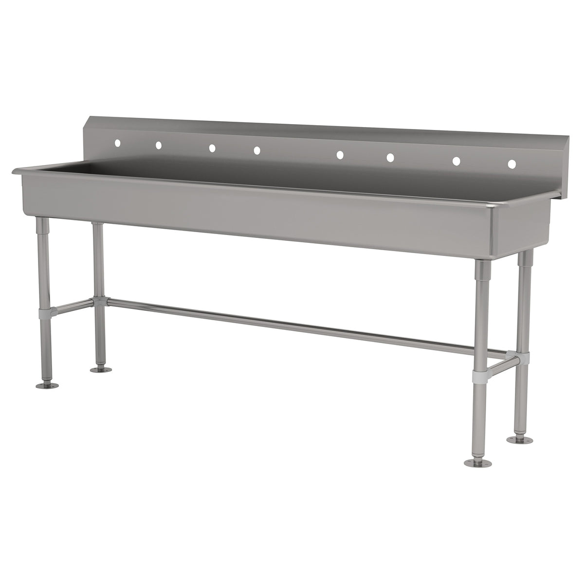 Advance Tabco FS-FM-80-ADA 80" Freestanding Multi-Station Hand Sink without Faucet - 14 gauge