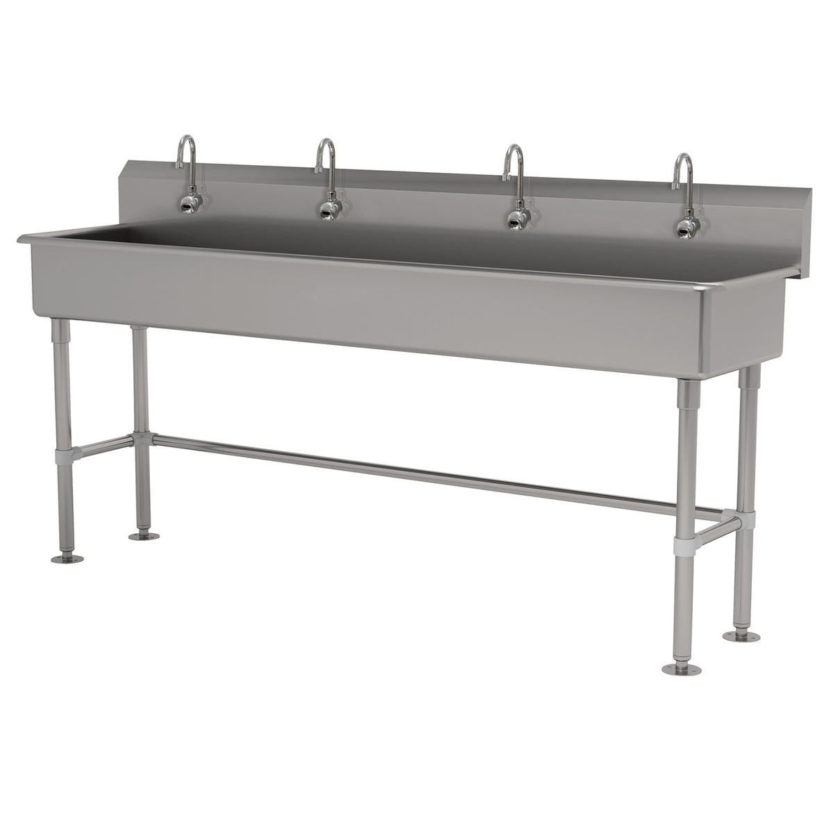 Advance Tabco FS-FM-80EF 80" Freestanding Multi-Station Hand Sink with e-Faucet - 14 gauge