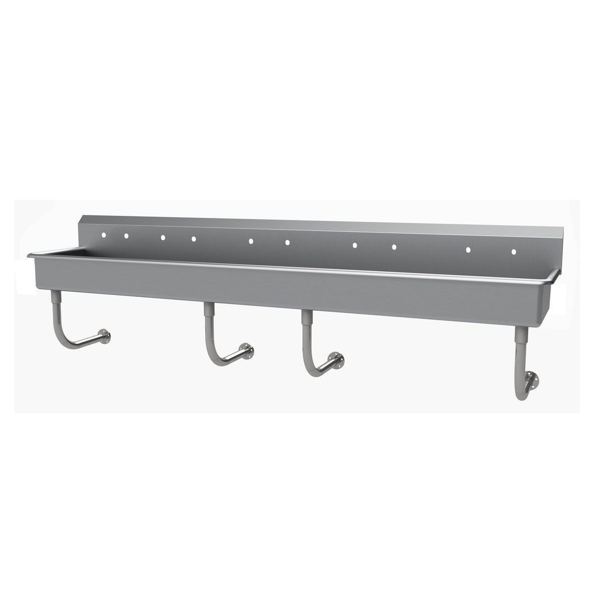 Advance Tabco FS-WM-100-ADA 100" Wall Mounted Multi-Station Hand Sink without Faucet - 14 gauge