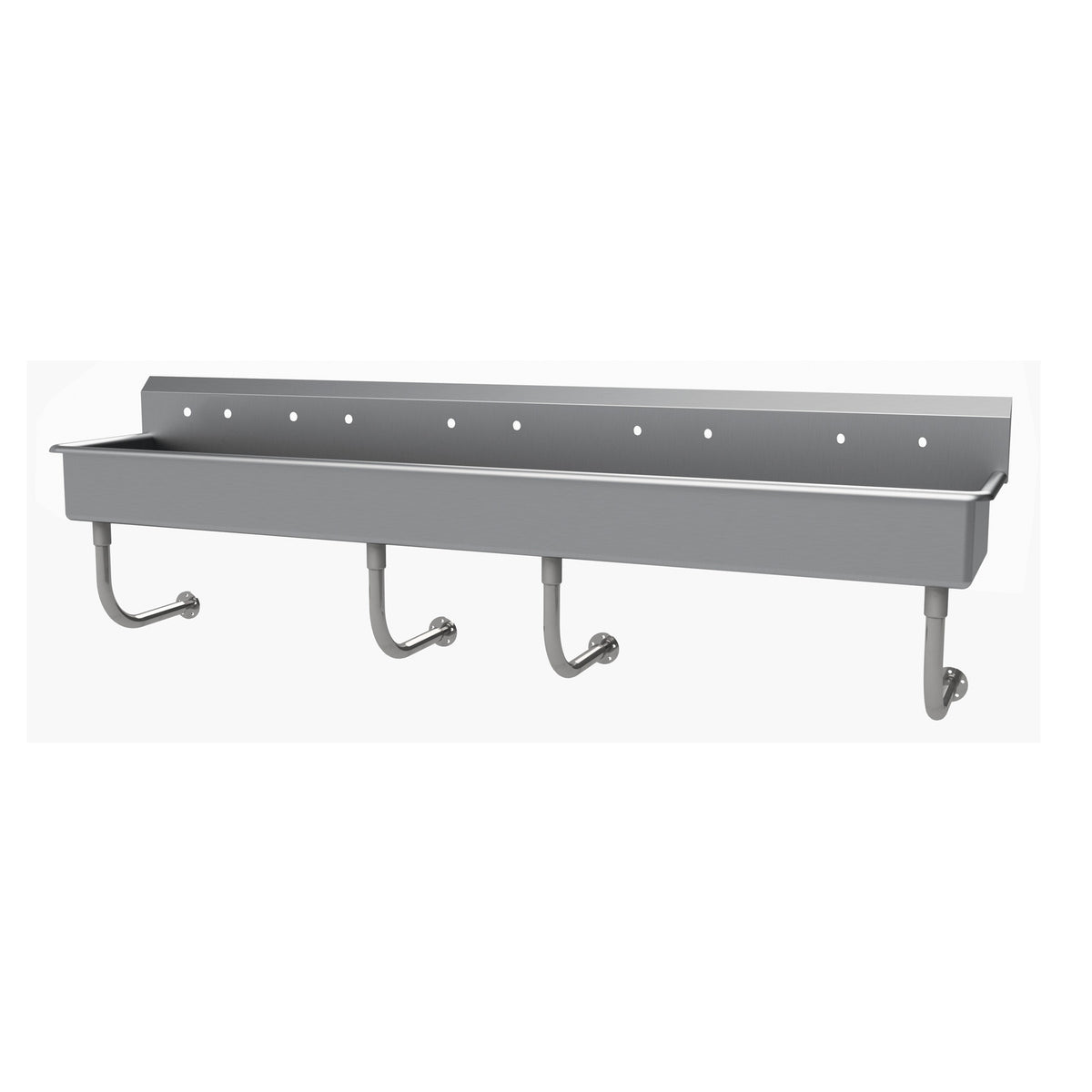 Advance Tabco FS-WM-100 100" Wall Mounted Multi-Station Hand Sink without Faucet - 14 gauge