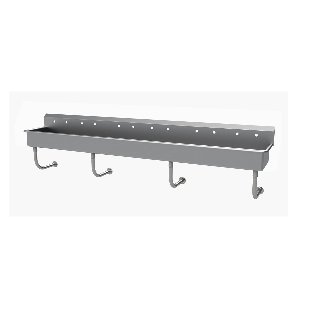 Advance Tabco FS-WM-120 120" Wall Mounted Multi-Station Hand Sink without Faucet - 14 gauge