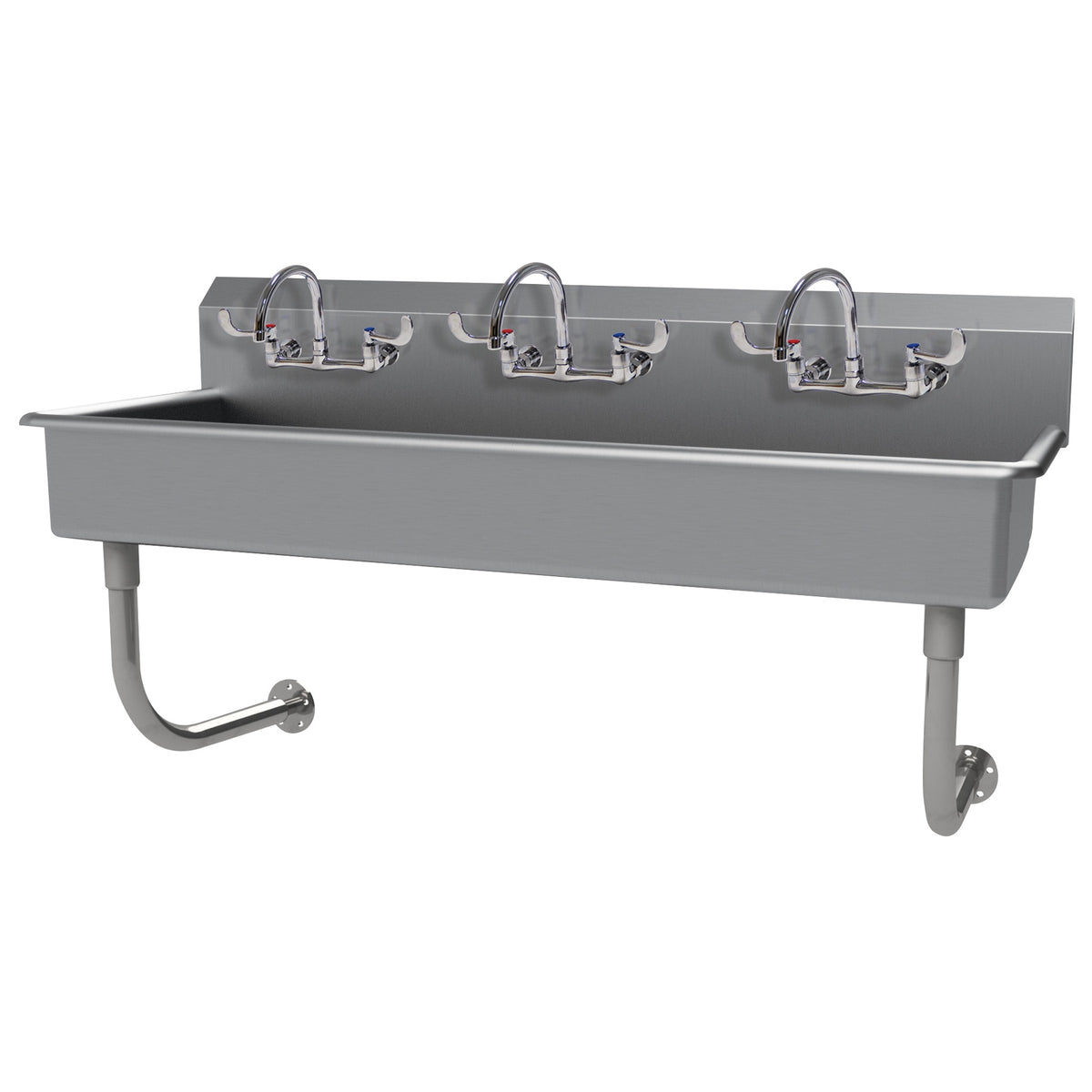 Advance Tabco FS-WM-60-ADA-F 60" Wall Mounted Multi-Station Hand Sink with Wrist Faucet - 14 gauge