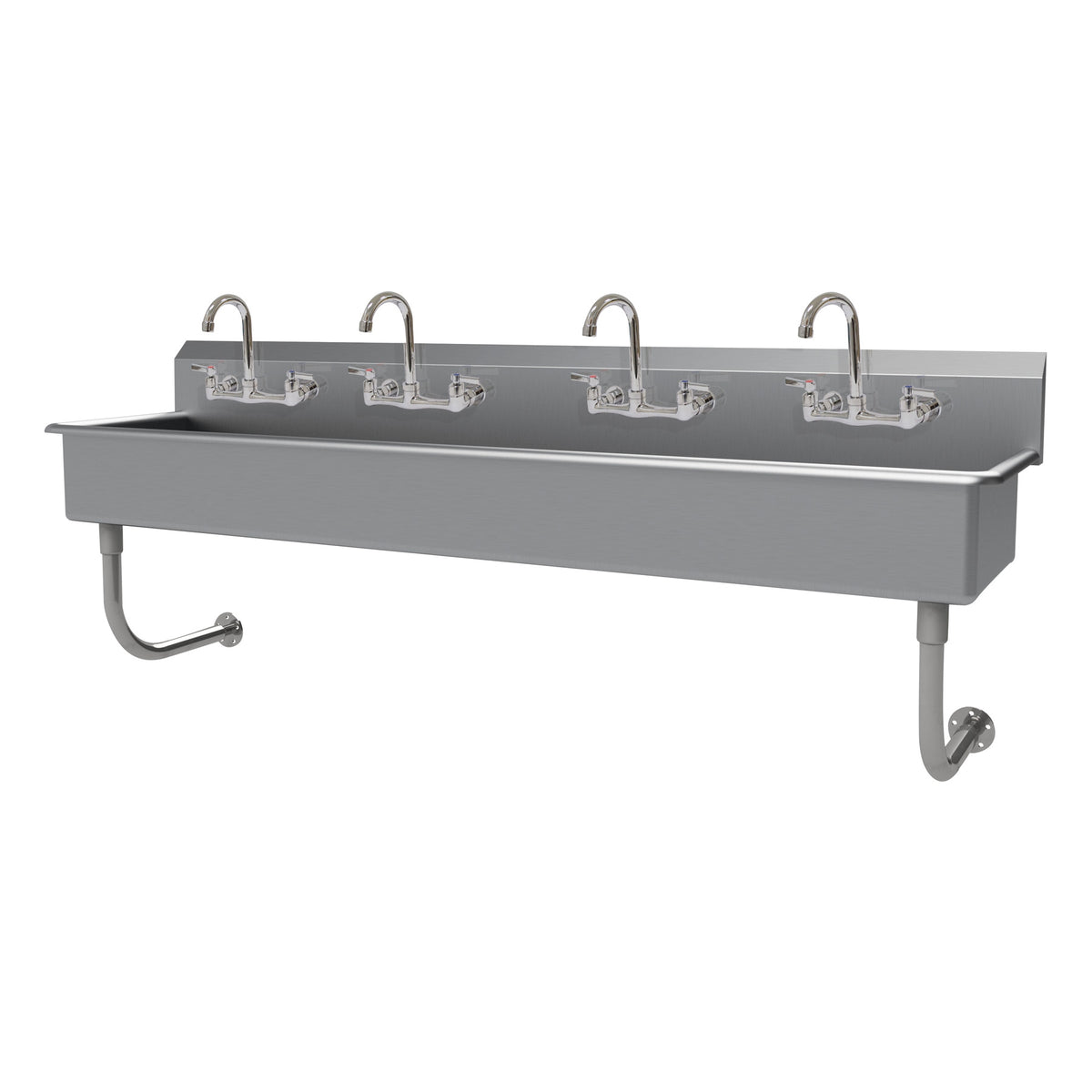 Advance Tabco FS-WM-80-F 80" Wall Mounted Multi-Station Hand Sink with Faucet - 14 gauge