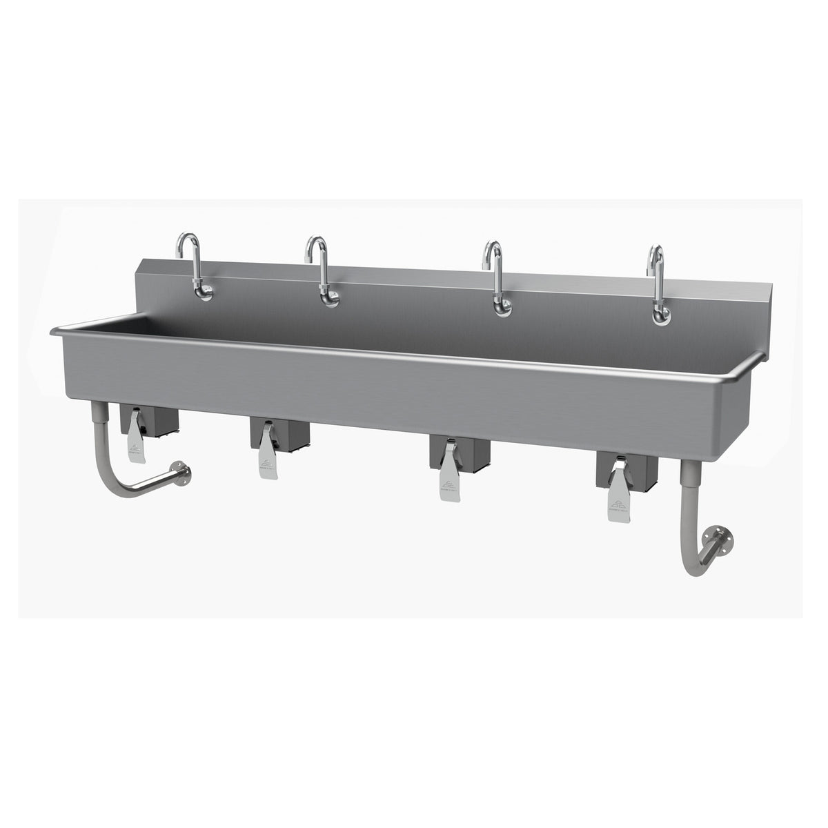 Advance Tabco FS-WM-80KV 80" Wall Mounted Multi-Station Hand Sink without Faucet-Knee Valves/14 g