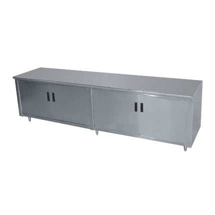 Advance Tabco HB-SS-3610 120" Cabinet Base Hinged Doors Work Table with 4 Doors