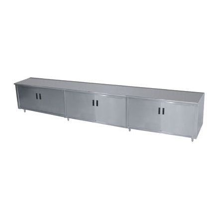 Advance Tabco HB-SS-3612 144" Cabinet Base Hinged Doors Work Table with 6 Doors