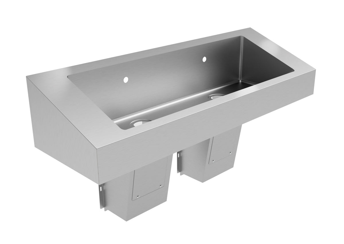 Advance Tabco HSS-ADA-2 Wall Mounted Hand Sink without Faucet - 16 gauge / 3 Splashes