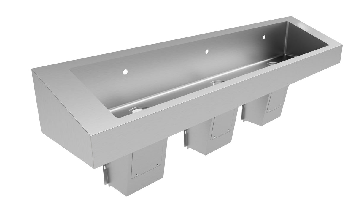 Advance Tabco HSS-ADA-3 Wall Mounted Hand Sink without Faucet - 16 gauge / 3 Splashes