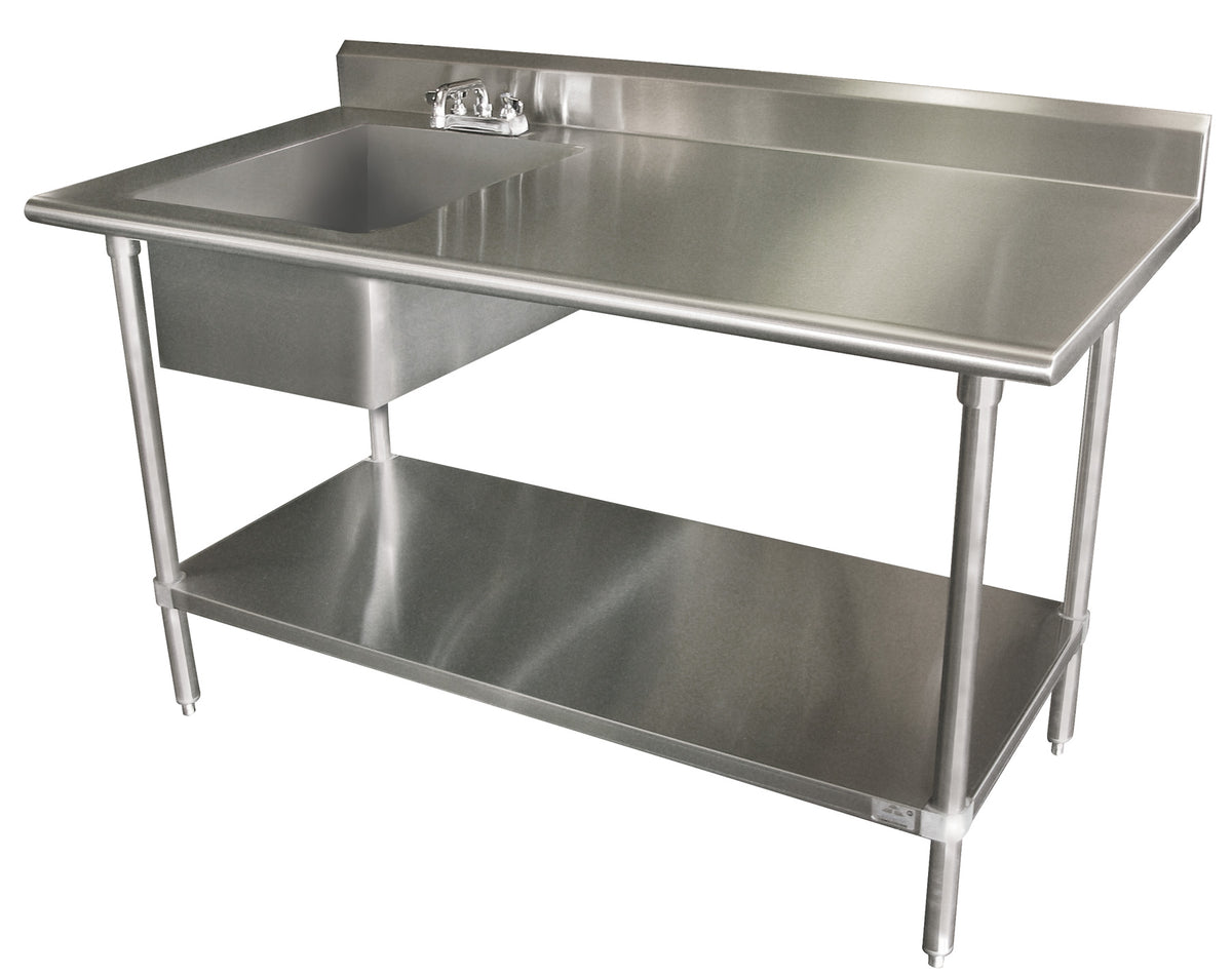 Advance Tabco KSLAG-11B-304L-X with Prep Sink(s) Work Table