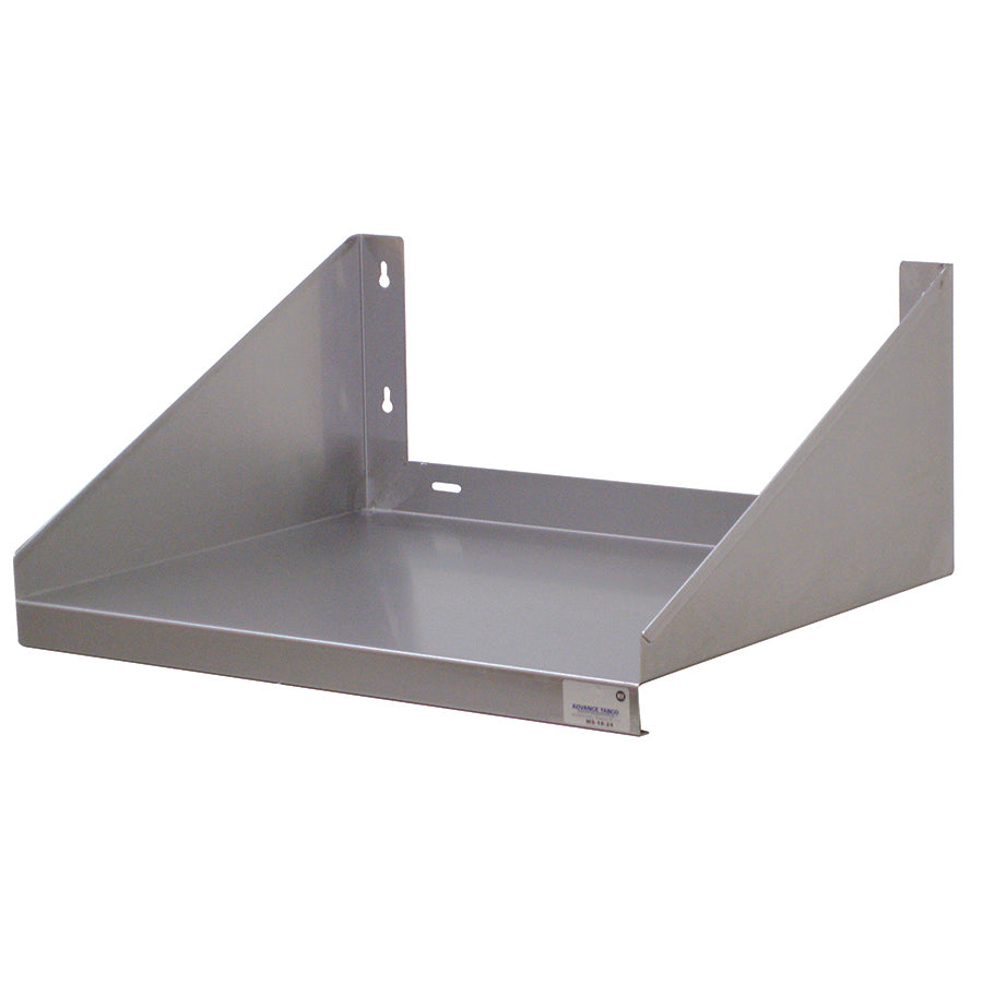 Advance Tabco MS-18-24 Stainless Steel Wall-Mounted Microwave Shelf, 24"W x 18"D, 18 Gauge