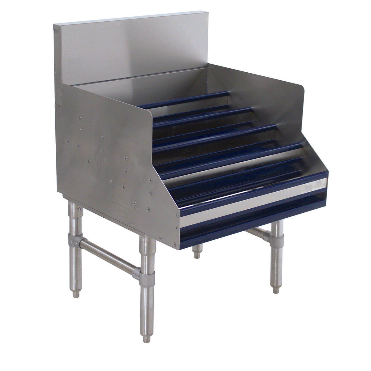 Advance Tabco PLD-2524 24" Stainless Steel Liquor Display Cabinet, (5) steps, (30) bottle capacity