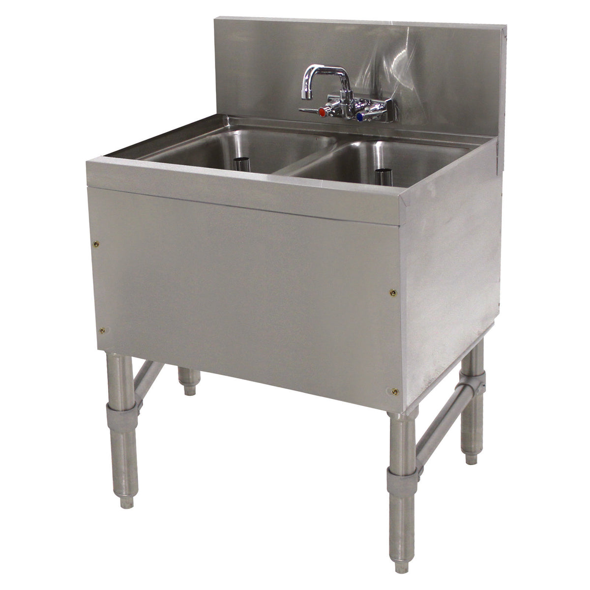 Advance Tabco PRB-19-22C 24" Underbar Sink Units, 2 Compartment without Drainboard