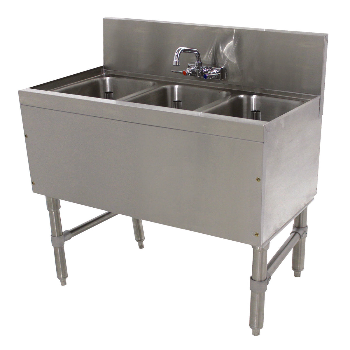 Advance Tabco PRB-19-33C 36" Underbar Sink Units, 3 Compartment without Drainboard