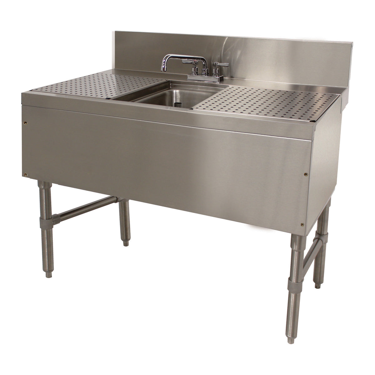Advance Tabco PRB-24-31C 36" Underbar Sink Units, 1 Compartment with 2 Drainboards