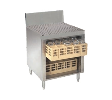 Advance Tabco PRCR-24-24 24" Underbar Glass Rack Storage Unit w/ 3 Racks, Drainboard Top