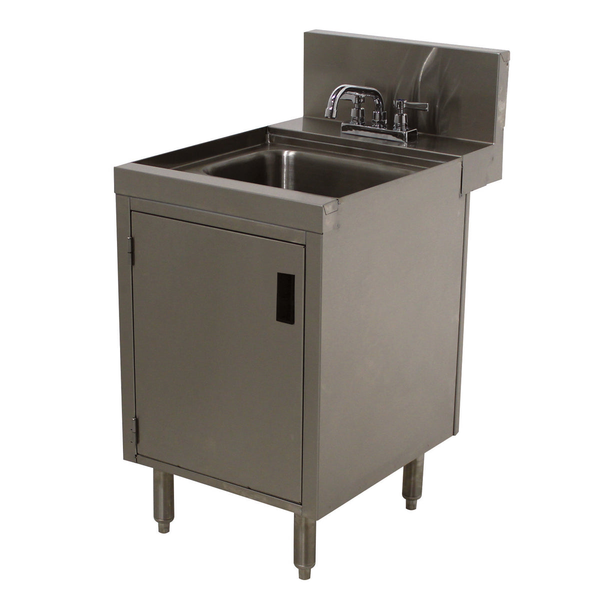 Advance Tabco PRHSC-24-12 12" Free Standing Underbar Hand Sink Unit w/ Cabinet Base & Hinged Door