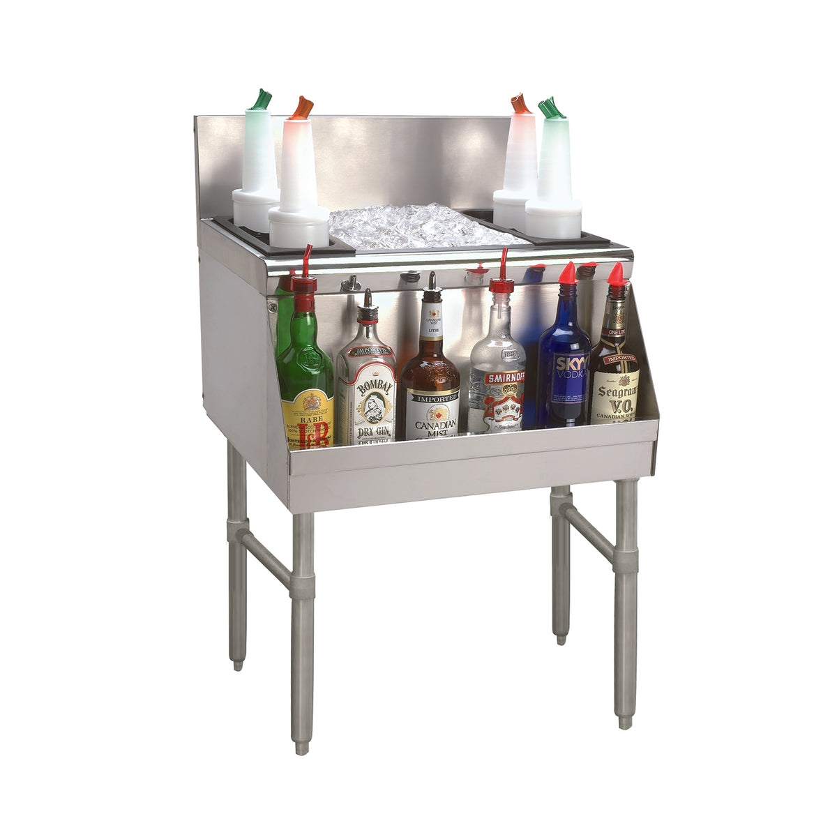 Advance Tabco PRI-24-30-XD 30" Stainless Steel Underbar Ice Bin / Cocktail Station, 121 lbs. Capacity