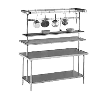 Advance Tabco SCT-48 , 48" Stainless Steel Table Mounted Pot Rack / Utensil Rack w/ 12 Hooks, Circular