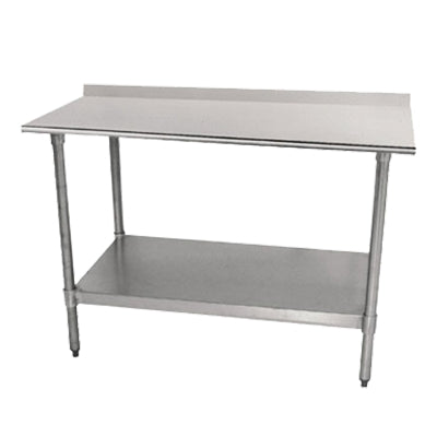 Advance Tabco TTF-308-X 96" x 30" 18-Gauge Stainless Steel Work Table with Adjustable Undershelf