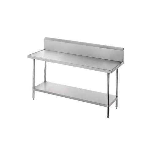 Advance Tabco VKG-362 24" Open Base Work Table, Galvanized Base / 10" Backsplash