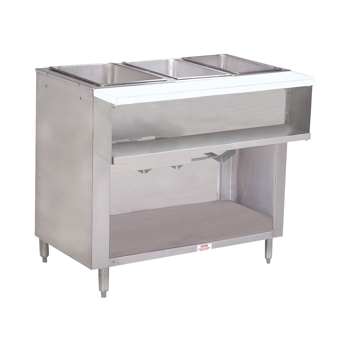 Advance Tabco WB-3G-LP-BS 47" Liquid Propane Water Bath Hot Food Table, (3) Open Wells