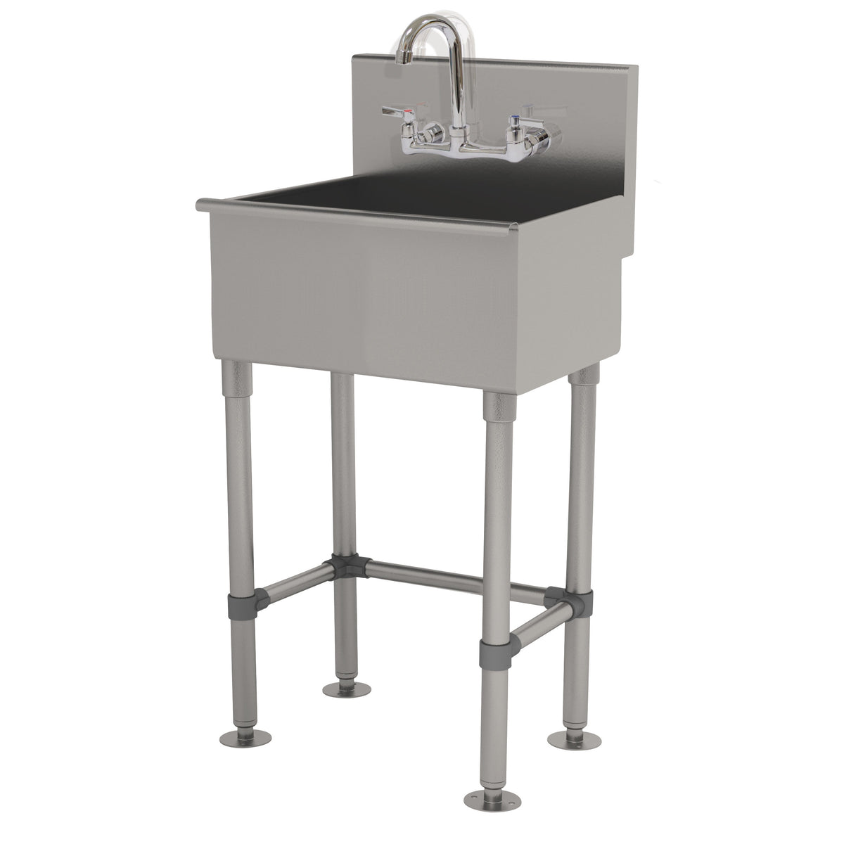 Advance Tabco WSS-14-21-FM-F 18" Freestanding Hand Sink with Faucet - 16 gauge