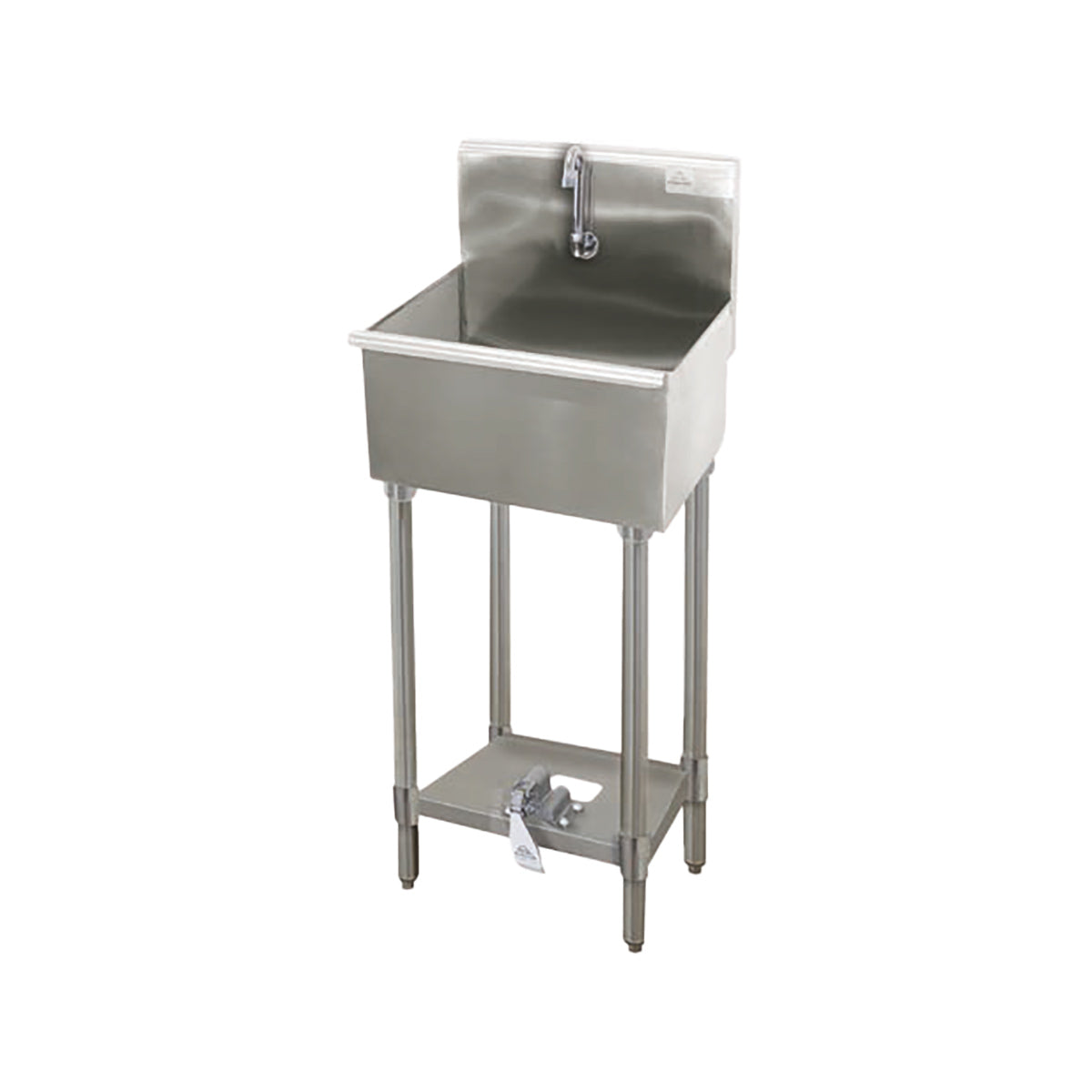 Advance Tabco WSS-16-25FV-FM 22" Freestanding Hand Sink without Faucet-Single Foot Valve/16 gauge