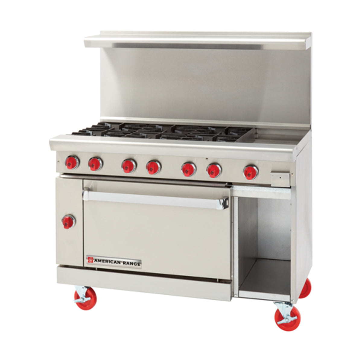 American Range AR-8-CL-SBR 48" Gas Restaurant Range, (1) Convection Oven, (1) Cabinet, (8) Open Burners