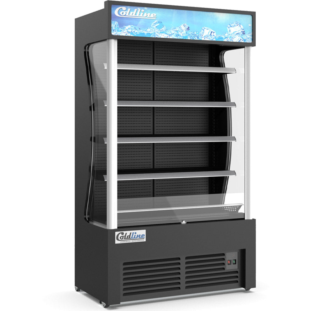 Coldline AOC-46-B 46" Black Open Air Refrigerated Display Merchandiser, Black