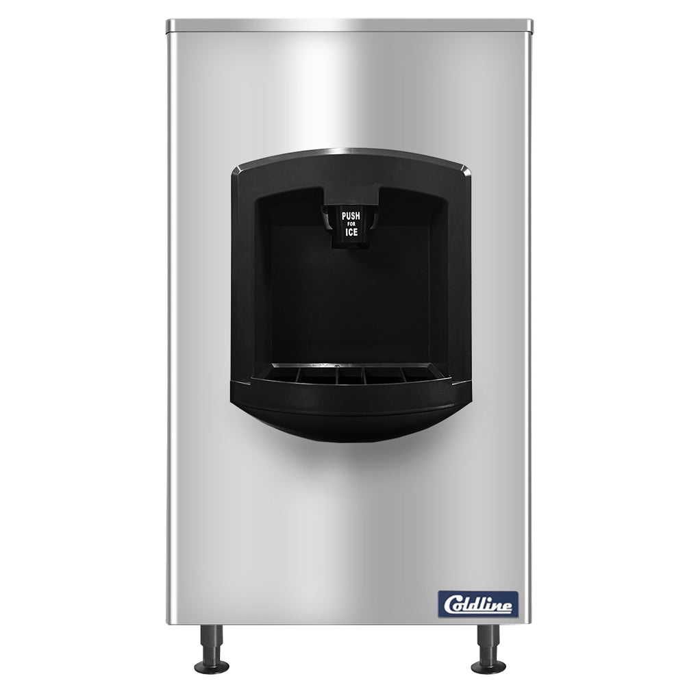 Coldline BD250-30 ice dispensing bin, front view