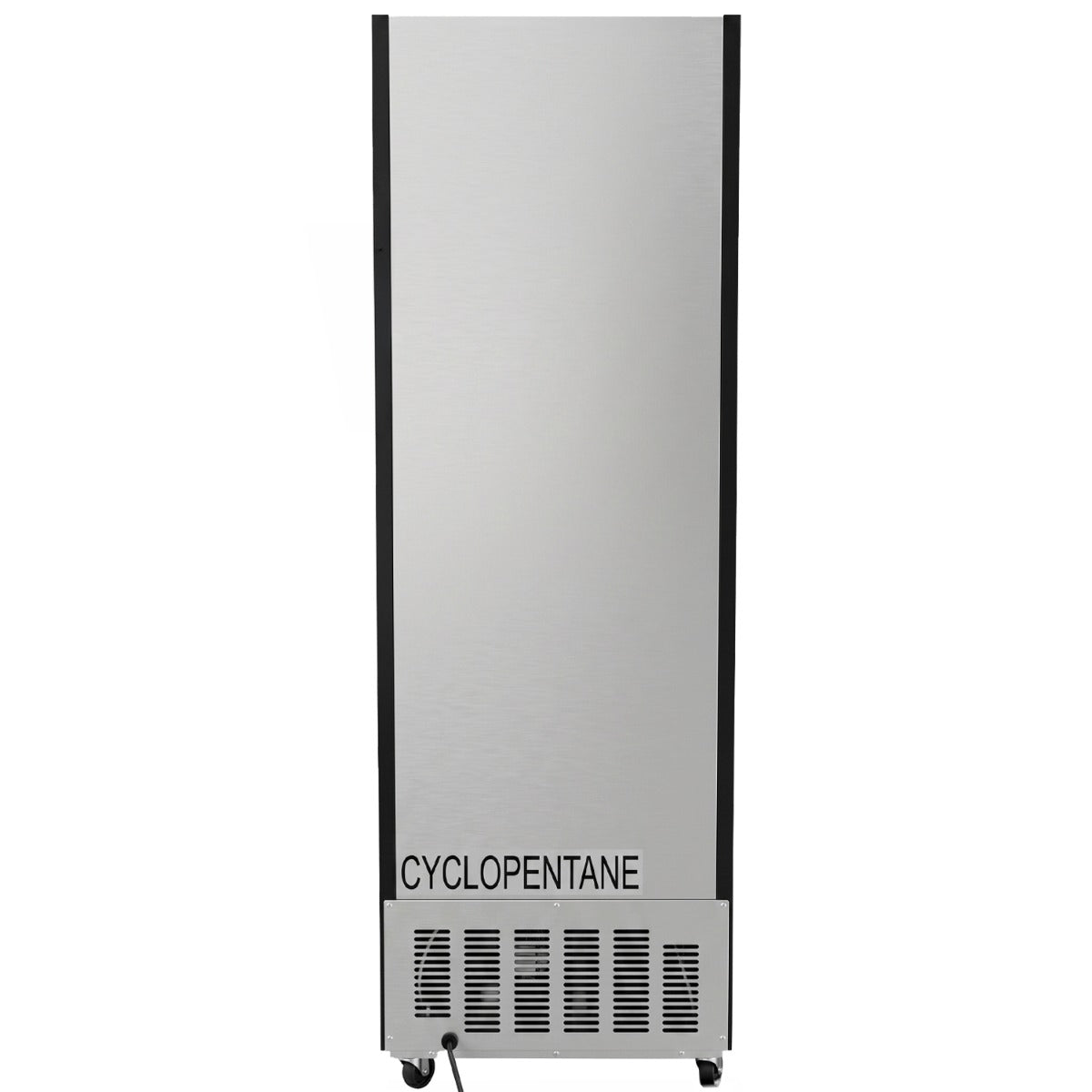 Unity BLU-22SB glass door merchandiser refrigerator, rear view