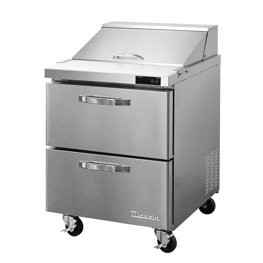 Blue Air BLPT28-D2-HC sandwich prep table, front angle view