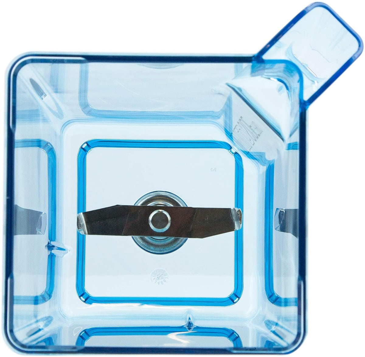Blendtec 40-645-01 blue WildSide+ jar, top view of blade