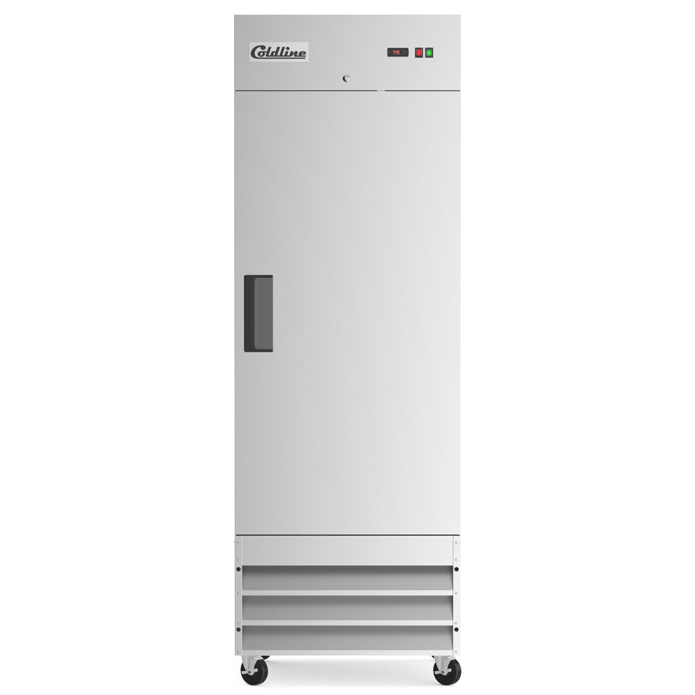 Coldline C-1RE solid door reach-in refrigerator, front view