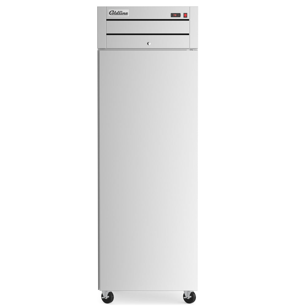 Coldline C-1RR-TM solid door reach-in refrigerator, front view