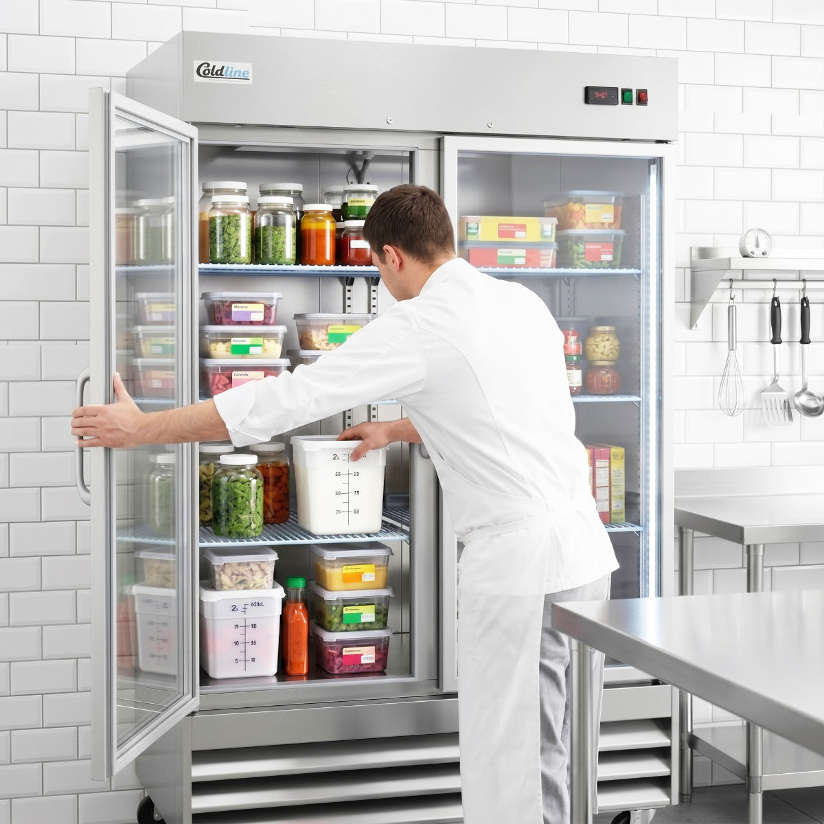 Coldline C-2RG 54" Two Glass Door Commercial Reach-In Refrigerator - Stainless Steel