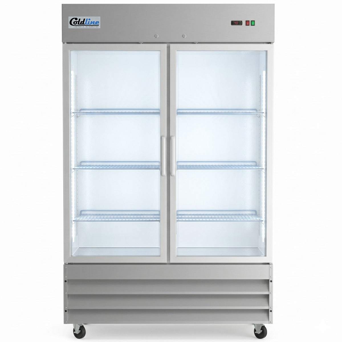 Coldline C-2RG 54" Two Glass Door Commercial Reach-In Refrigerator - Stainless Steel