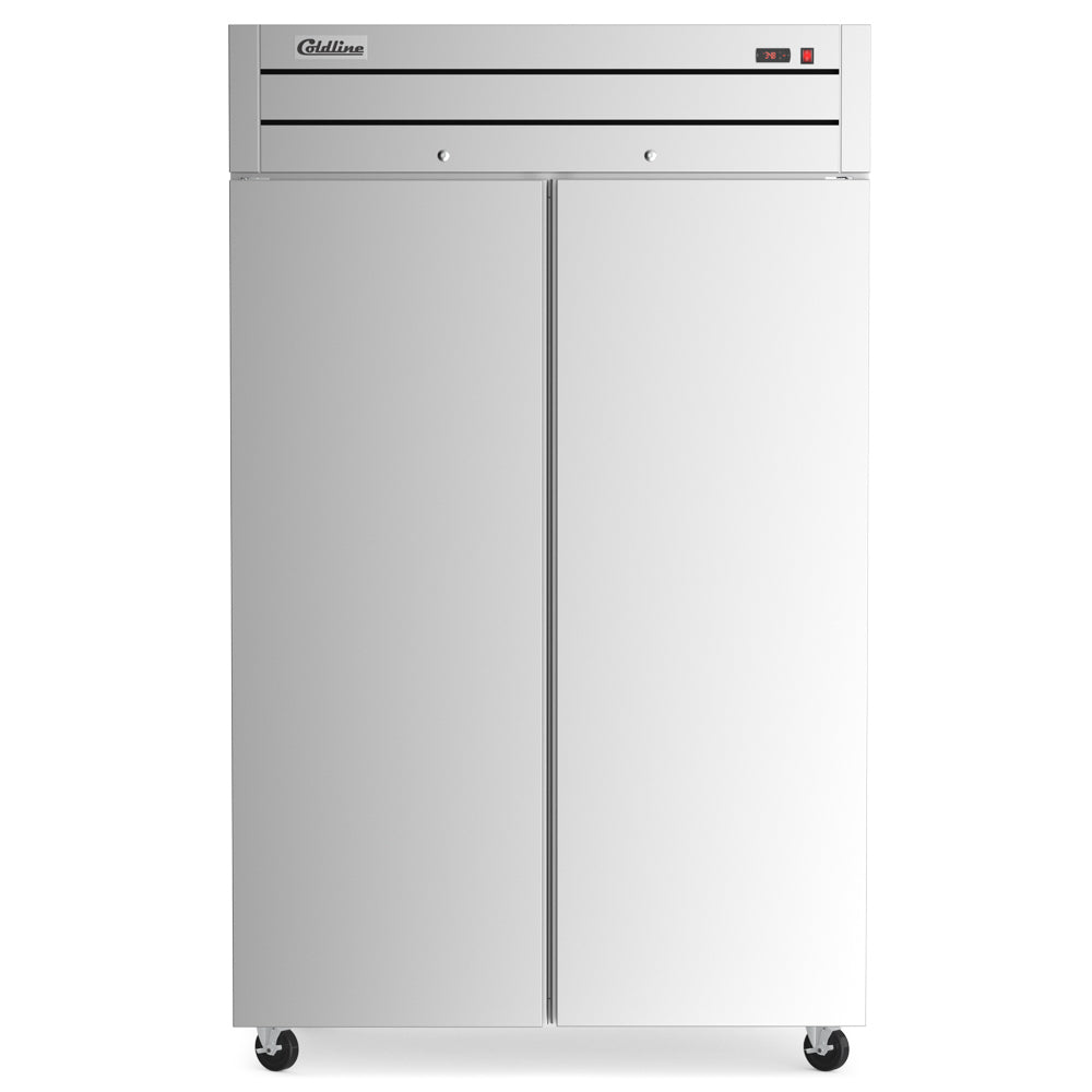 Coldline C-2RR-TM solid door reach-in refrigerator, front view