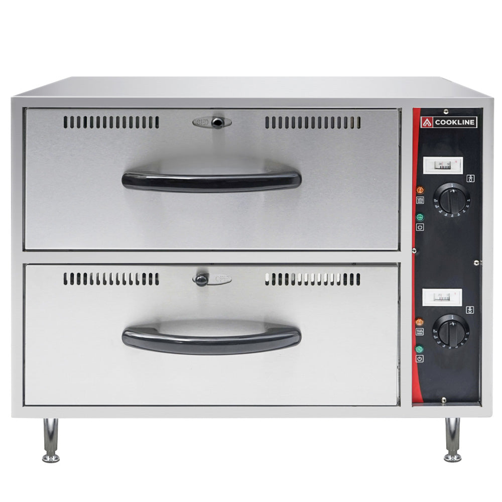 Cookline C-DW-2 double freestanding drawer warmer, front view
