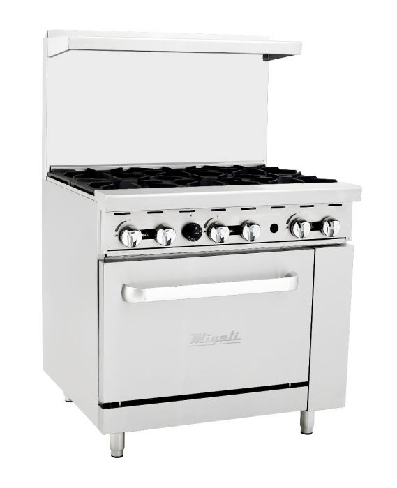 Migali C-RO6-LP 6 Burner Gas Range, Liquid Propane
