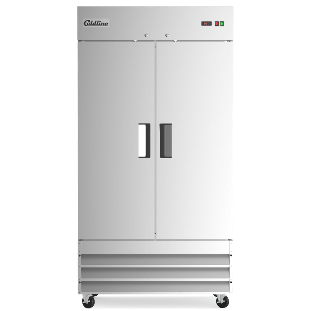 Coldline C35R solid door reach-in refrigerator, front view