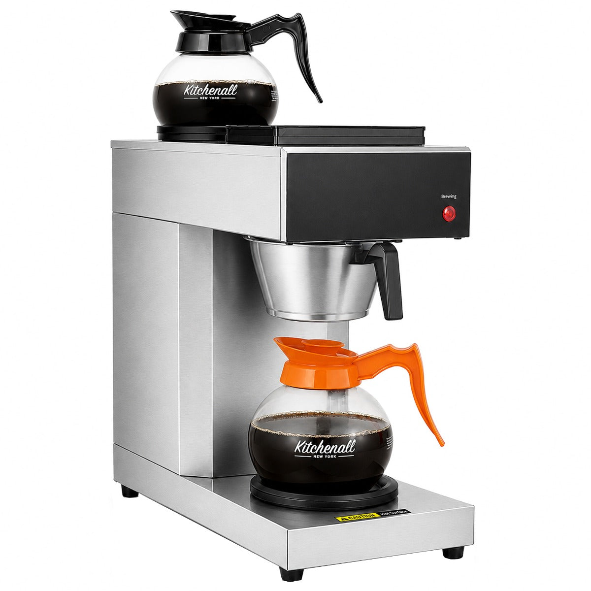 Prepline CAFE-2P-1 coffee maker, with decanters, angled front view